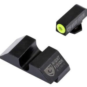 Night Fision GLK001014YGZ Tritium Night Sights For Glock  Black | Green Tritium Yellow Ring Front Sight Black Rear Sight