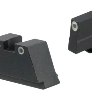 AmeriGlo GL349 Optic Compatible Sight Set for Glock  Black | 3XL Tall Green Tritium with White Outline Front Sight 3XL Tall Green Tritium with White Outline Rear Sight