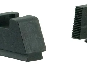 AmeriGlo GL506 Optic Compatible Sight Set for Glock  Black | 3XL Tall Black Serrated Front Sight 3XL Tall Black Flat Rear Sight