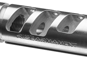 Rise Armament RA701308SLVR RA-701  Silver Stainless Steel with 5/8"-24 tpi Threads & 2.50" OAL 1.35" Diameter for 7.62x51mm NATO AR-Platform
