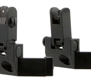 TacFire IS003 45 Degree Flip Up Iron Sight/Springloaded  Black Anodized Front and Rear for AR-Platform