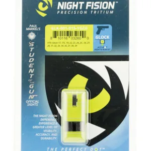 Night Fision GLK001015YGZ Student Of The Gun Accur8 For Glock  Black | Green Tritium Yellow Ring Front Sight Green Tritium Black Ring Rear Sight