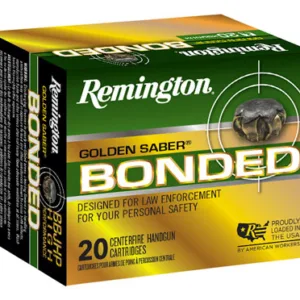 Remington Ammunition 29365 Golden Saber Bonded  40 S&W 180 gr Bonded Brass Jacketed Hollow Point (BBJHP) 20 Per Box/ 25 Cs