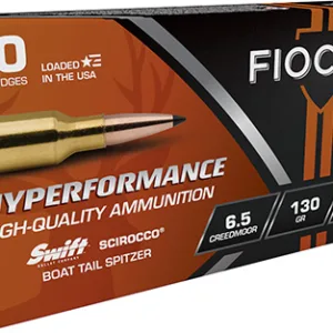 Fiocchi 65CMSCA Hyperformance  6.5 Creedmoor 130 gr Swift Scirocco II Boat Tail Spitzer 20 Per Box 10 Cs