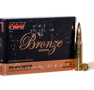 PMC 308SP Bronze  308 Win 150 gr Pointed Soft Point 20 Per Box 10 Cs