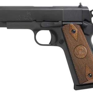 Iver Johnson Arms FALCON Falcon Commander 45 ACP 8+1 4.25" Black Steel Barrel/Matte Blued Serrated Slide/ Blued Steel Frame w/Beavertail Checkered Double Diamond Walnut Grips Right Hand