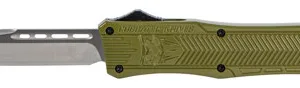 CobraTec Knives MODCTK1MTNS CTK-1  Medium 3" OTF Tanto Plain D2 Steel Blade/OD Green Aluminum Handle Features Glass Breaker Includes Pocket Clip