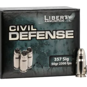 Liberty Ammunition LACD357SIG053 Civil Defense  357 Sig 50 gr Lead Free Fragmenting Hollow Point 20 Per Box 50 Cs