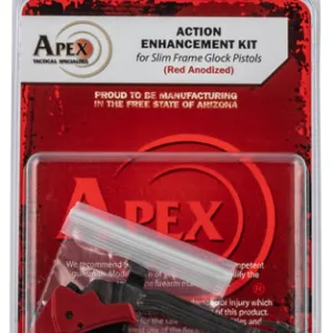Apex Tactical 102157 Action Enhancement  Black/Red Drop-In Trigger, Compatible w/ Glock 43/43X/48 Right Hand
