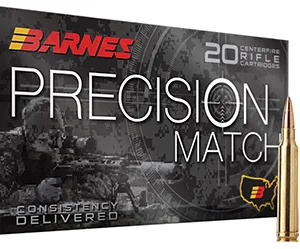 Barnes Bullets 30819 Precision Match  6.5 PRC 145 gr Open Tip Match Boat Tail 20 Per Box 10 Cs
