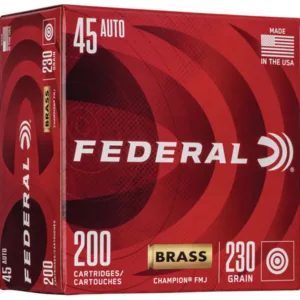 Federal WM52332 Champion Training 45 ACP 230 gr Full Metal Jacket 200 Per Box 5 Cs