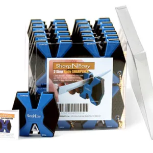 AccuSharp 334CD SharpNEasy 2-Step Sharpener Hand Held Fine/Coarse Ceramic Stone Sharpener Plastic Handle Black/Blue 24
