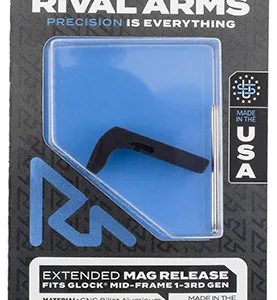 Rival Arms RA72G001A Magazine Release  Compatible w/Glock Gen3 (Except 21SF) Extended, Black Anodized Aluminum