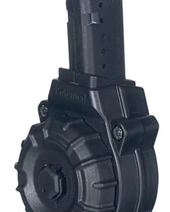 ProMag DRMA26 Standard  30rd Drum, 9mm Luger, Fits AR-15, Compatible w/Glock Style Magazines, Black DuPont Zytel Polymer