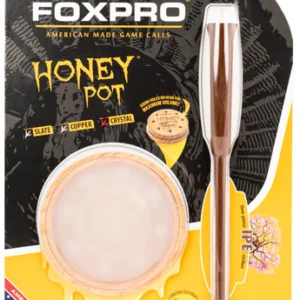 Foxpro HPCRYSTAL Honey Pot  Friction Call Turkey Sounds Attracts Turkeys Natural Honey Locust Wood/Crystal