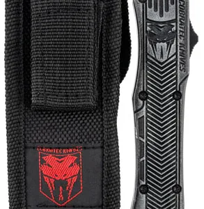 CobraTec Knives SSWCTK1SDAG1SS CTK-1  Small 2.75" OTF Dagger Part Serrated D2 Steel Blade/ Stonewashed Aluminum Handle Features Glass Breaker Includes Pocket Clip