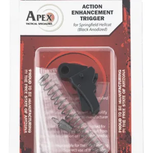 Apex Tactical 115112 Action Enhancement  Curved Trigger with 5-5.50 lbs Draw Weight & Black Finish for Springfield Hellcat