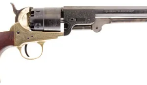 Traditions FR185118 1851 Navy Break Open 44 Cal #11 Percussion 7.38" 6rd Brass Engraved Frame Blued Engraved Barrel Blued Cylinder Walnut Grip