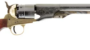 Traditions FR186012 1860 Army Break Open 44 Cal #11 Percussion 8" 6rd Brass Engraved Frame Blued Engraved Barrel Blued Cylinder Walnut Grip
