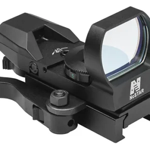NcStar D4BQ Red Four Reticle Reflex-QR Mount  Black Anodized 24x34mm Red Multi Reticle