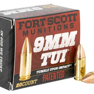 Fort Scott Munitions 9MM080SCV Tumble Upon Impact (TUI)  9mm Luger 80 gr Solid Copper Spun 20 Per Box 25 Cs