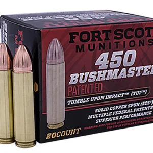 Fort Scott Munitions 450BM250SCV Tumble Upon Impact (TUI) Rifle 450 Bushmaster 250 gr Solid Copper Spun 20 Per Box 10 Cs