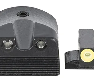 Meprolight USA 412183121 Hyper-Bright  Black | Green Tritium with Yellow Phosphorescent Outline Front Sight Green Tritium with Black Outline Rear Sight Set