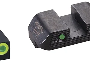 AmeriGlo GL822 Trooper Sight Set for Glock  Black | Green Tritium with Lumigreen Outline Front Sight Green Tritium with Black Outline Rear Sight