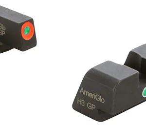AmeriGlo XD201 i-Dot Sight set for Springfield Armory XD  Black | Green Tritium with Orange Outline Front Sight Green Tritium i-Dot Rear Sight