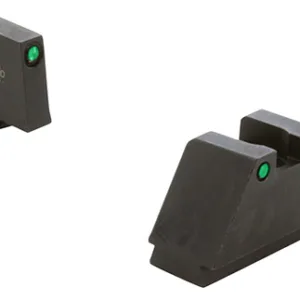 AmeriGlo GL815 Optic Compatible Sight Set for Glock  Black | 3XL Tall Green Tritium with Black Outline Front Sight 3XL  Tall  Green Tritium with Black Outline Rear Sight