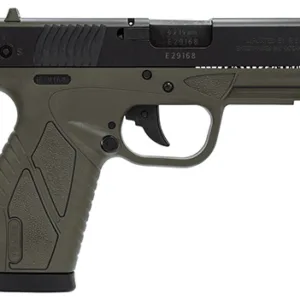 Bersa BP9ODCC BPCC Concealed Carry 9mm Luger 8+1 3.30" Barrel, OD Green Polymer Frame w/ Picatinny Acc. Rail, Serrated Matte Black  Steel Slide, Polymer Grip, Manual Safety