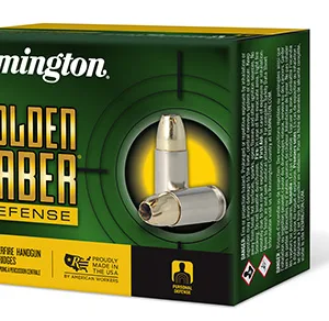 Remington Ammunition 27604 Golden Saber Defense 9mm Luger 147 gr Brass Jacket Hollow Point (BJHP) 20 Per Box/ 25 Cs