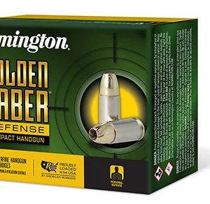Remington Ammunition 27618 Golden Saber Defense 40 S&W 180 gr Brass Jacket Hollow Point (BJHP) 20 Per Box/ 25 Cs