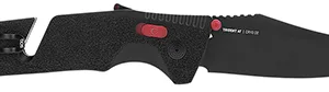 S.O.G SOG11120141 Trident AT 3.70" Folding Clip Point Plain Black TiNi Cryo D2 Steel Blade/Black w/Red Accents GRN Handle Features Line Cutter/Glass Breaker