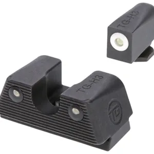 TruGlo TGTG231G1XA Tritium X Night Sight Set White Outline Tritium Front/Green Tritium Rear/Black Nitride Fortress Frame, Compatible w/Glock 42/43/43X/48 Except MOS, Front Post/Rear Dovetail Mount