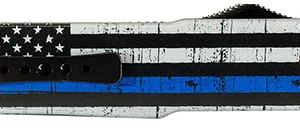 Templar Knife SABTB32 Premium Lightweight Small 3" Fixed OTF Drop Point Plain Black Oxide Stonewashed Powdered D2 Steel Blade/4.50" Black & White w/Blue Line Anodized Aluminum Handle