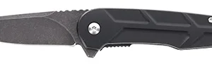 Schrade 1159329 Reckon  3.25" Folding Drop Point Plain Dark Stonewash D2 Steel Blade 4.40" Black Aluminum Handle