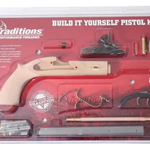 Traditions KPC50902 Trapper Pistol Kit 50 Cal Flintlock 9.75" Blued Octagon Barrel, Unfinished Wood Frame/Grip, Sidelock Action