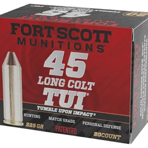 Fort Scott Munitions 45LC225SCV Tumble Upon Impact (TUI)  45 Long Colt 225 gr Solid Copper Spun 20 Per Box 25 Cs