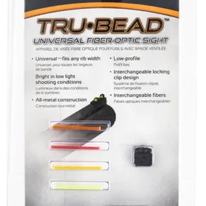Truglo TG949B Tru-Bead Universal Target Shotgun Fiber Optic Green/Red/Yellow/Orange Front Black