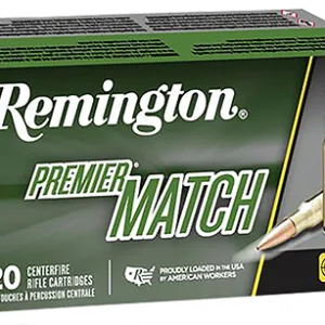 Remington Ammunition 21485 Premier Match 308 Win 168 gr Sierra MatchKing BTHP (SMBTHP) 20 Per Box/ 10 Cs