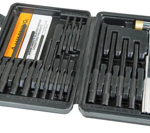 Wheeler 110128 Master Roll Pin Punch Set Steel Universal Knurled Handle 19 Pieces