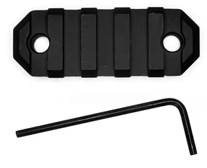 GrovTec US Inc GTSW227 M1913 Picatinny Rail  2.20" KeyMod 5 Slot Black Anodized Aluminum