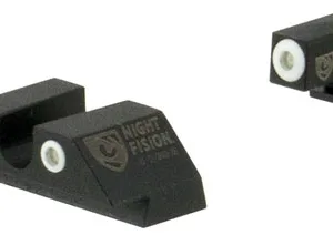 Night Fision GLK001007WGW Tritium Night Sights For Glock  Black | Green Tritium White Ring Front Sight Green Tritium White Ring Rear Sight