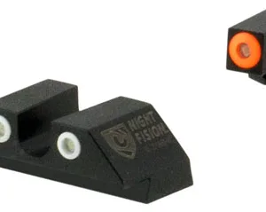 Night Fision GLK001007OGZ Tritium Night Sights For Glock  Black | Green Tritium Orange Ring Front Sight Green Tritium White Ring Rear Sight