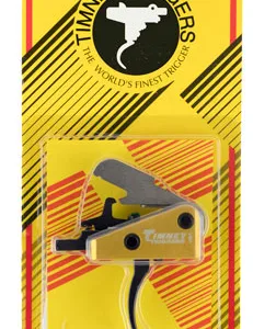 Timney Triggers 667S Competition Trigger  Single-Stage Curved Trigger with 3 lbs Draw Weight & Black/Gold Finish for AR-15