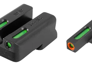 TruGlo TG13NV1PC TFX Pro  Black | Green Tritium & Fiber Optic Orange Outline Front Sight Green Tritium & Fiber Optic Rear Sight