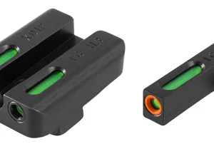 TruGlo TG13XD1PC TFX Pro  Black | Green Tritium & Fiber Optic Orange Outline Front Sight Green Tritium & Fiber Optic Rear Sight