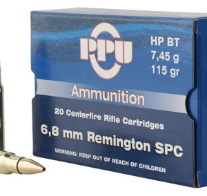 PPU PP68H Standard Rifle  6.8mm Rem SPC 115 gr Hollow Point Boat-Tail (HPBT) 20 Per Box/ 50 Cs