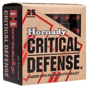 Hornady 91340 Critical Defense  40 S&W 165 gr Hornady Flex Tip eXpanding 20 Per Box 10 Cs